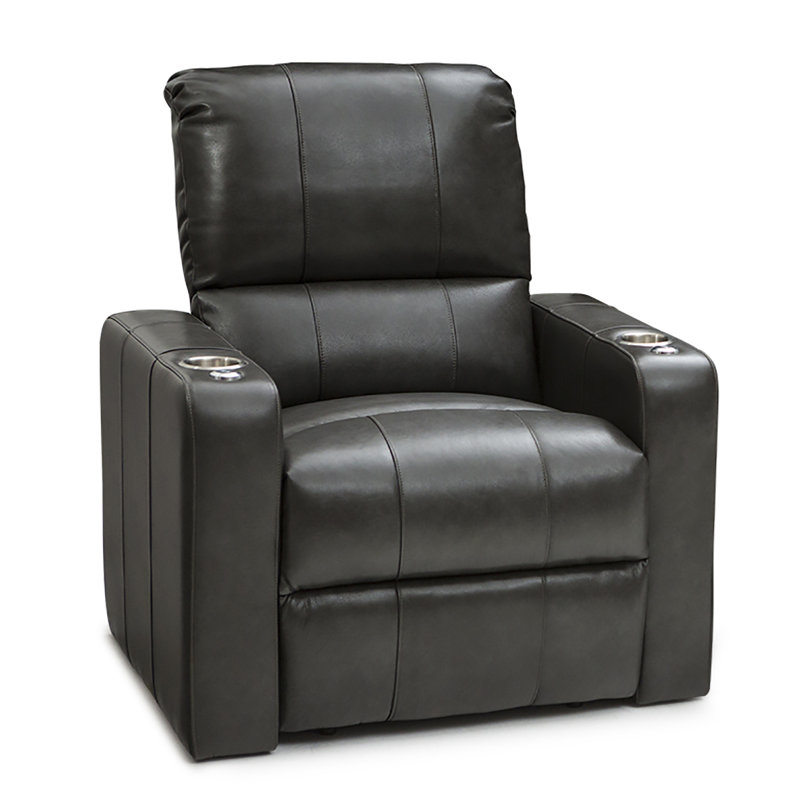 Latitude Run® Leather Home Theatre Seating Power Recliner Chair, USB